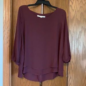Purple long sleeved dressy top